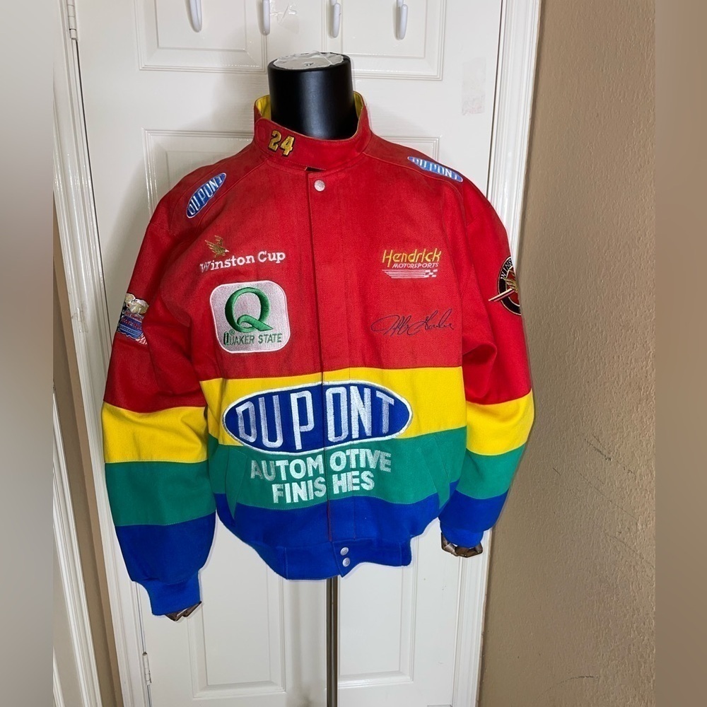 Vintage 90s Hamilton Nascar Jeff Gordon Racing Jacket Winston Cup Med Made USA 